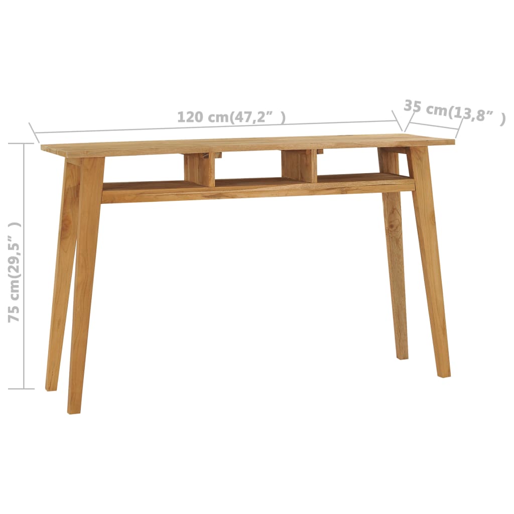 Tavolo Consolle 120x35x75 cm in Legno Massello di Teak - homemem39