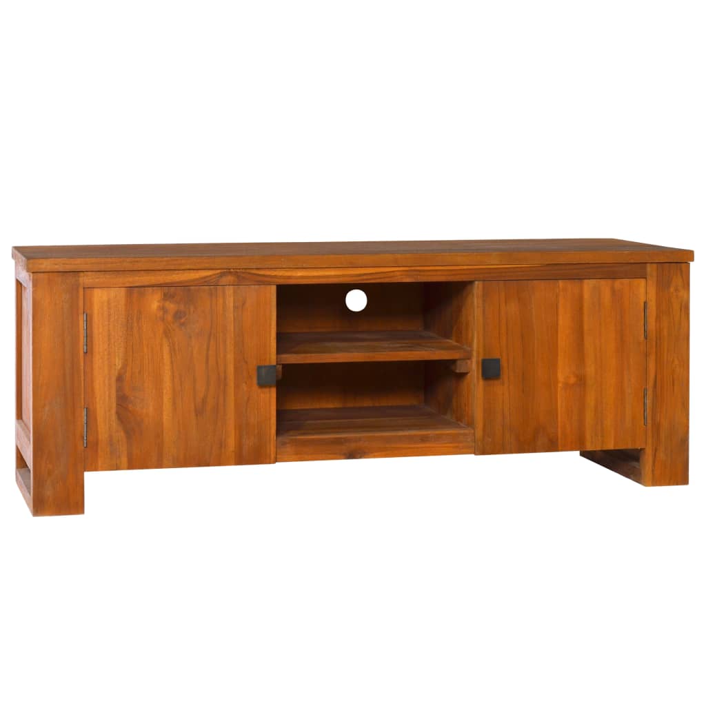 Mobile Porta TV 110x30x40 cm in Legno Massello di Teak - homemem39