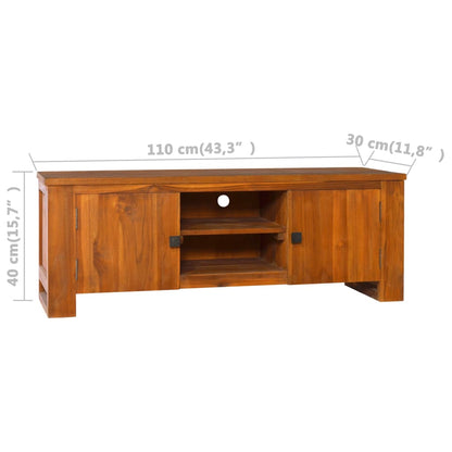 Mobile Porta TV 110x30x40 cm in Legno Massello di Teak - homemem39