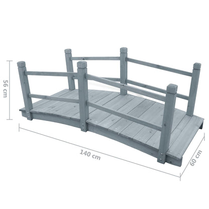 Ponte da Giardino Grigio 140x60x56cm in Legno Massello di Abete - homemem39