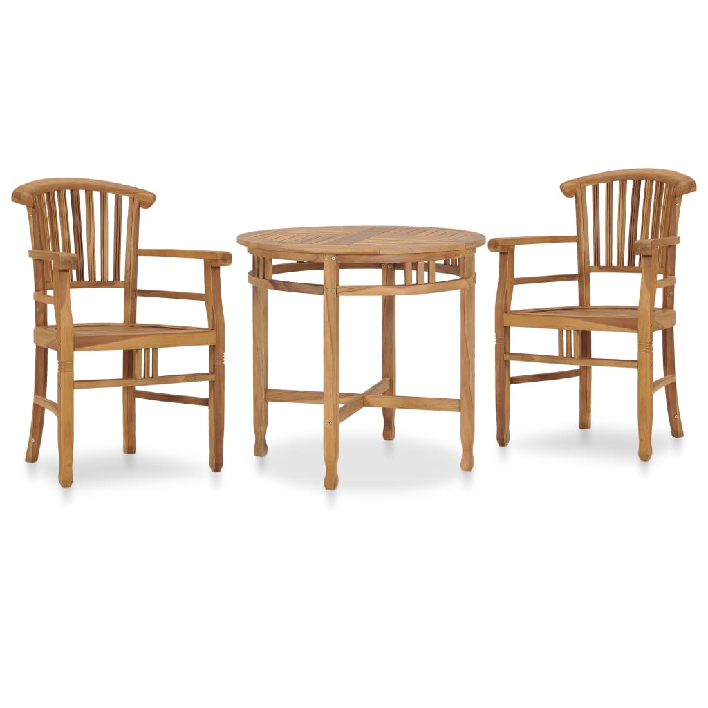 Set da Pranzo da Giardino 3 pz in Legno Massello di Teak - homemem39