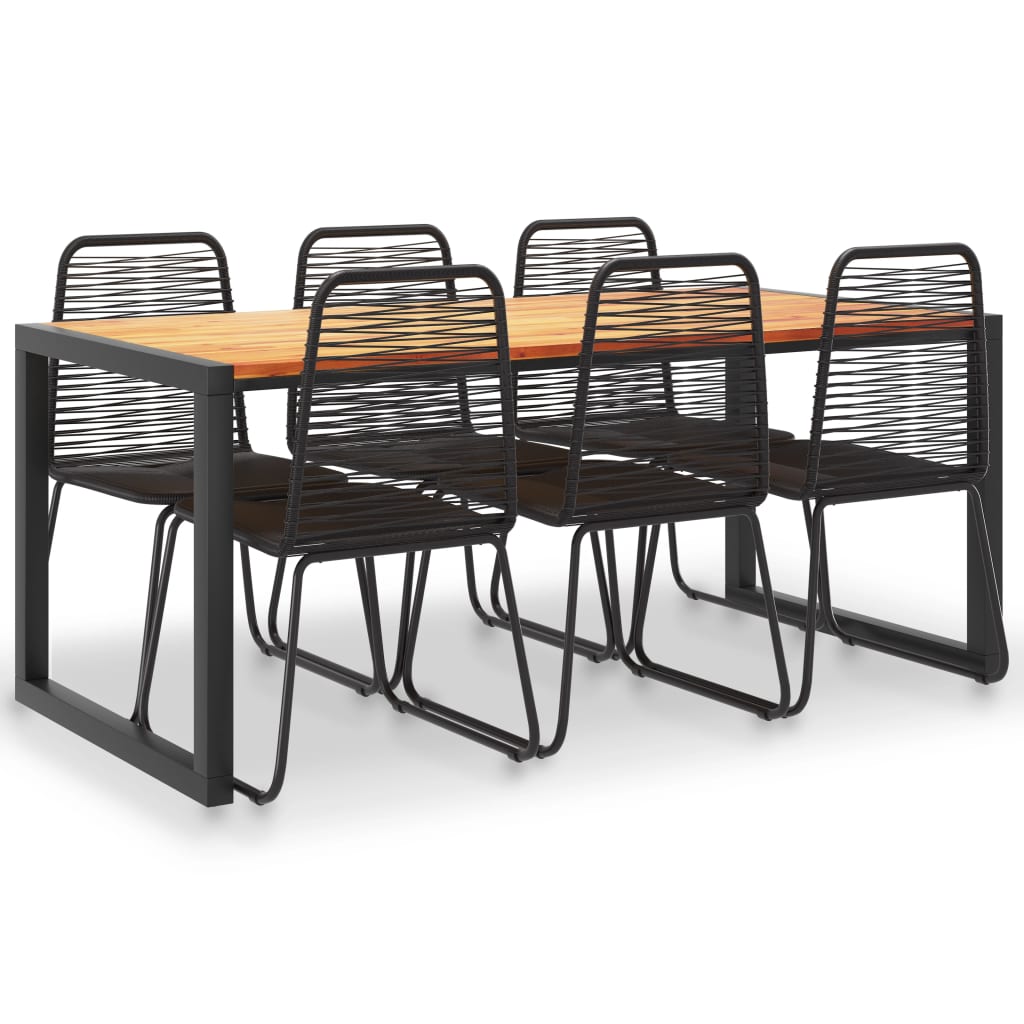 Set da Pranzo da Giardino 7 pz in Legno Acacia e Polyrattan - homemem39