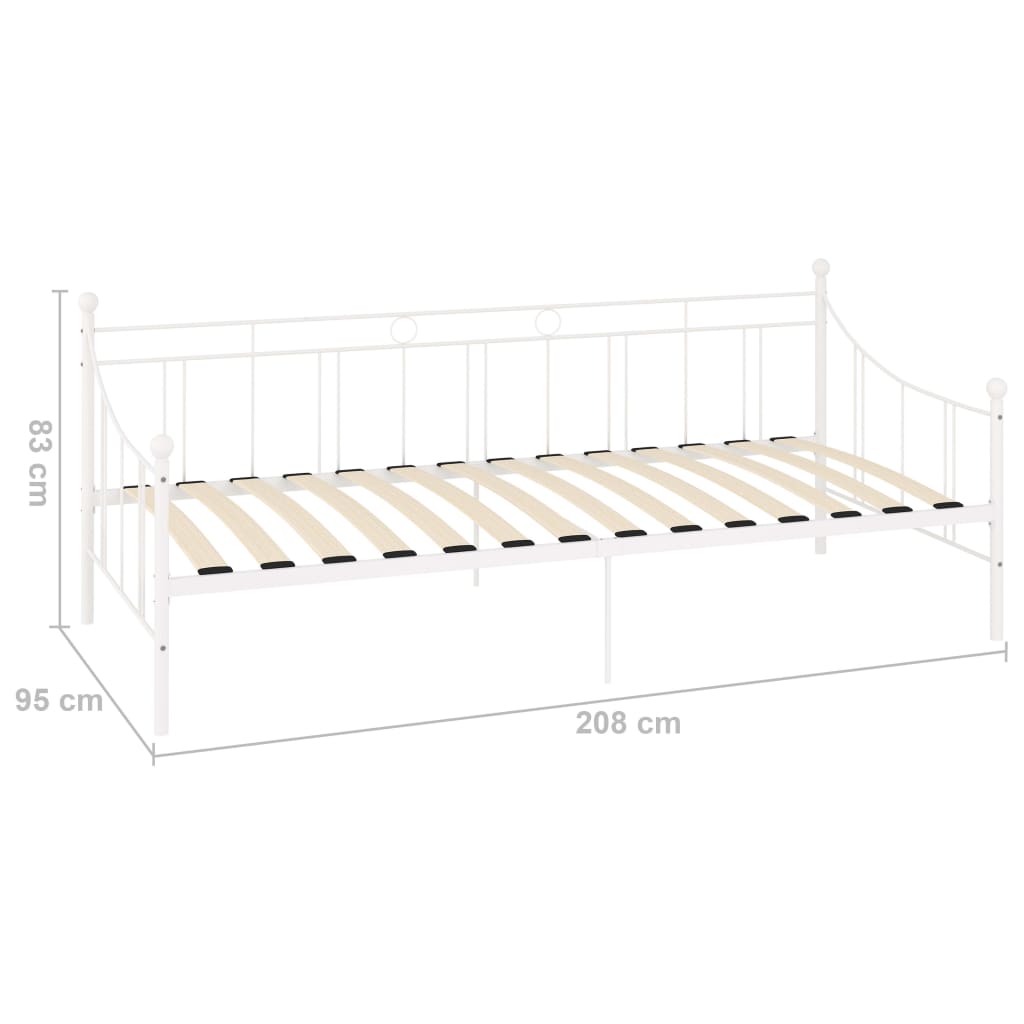 Telaio Divano Letto Bianco in Metallo 90x200 cm - homemem39