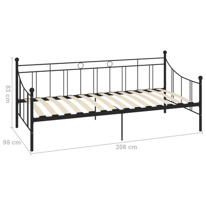 Telaio Divano Letto Nero in Metallo 90x200 cm - homemem39