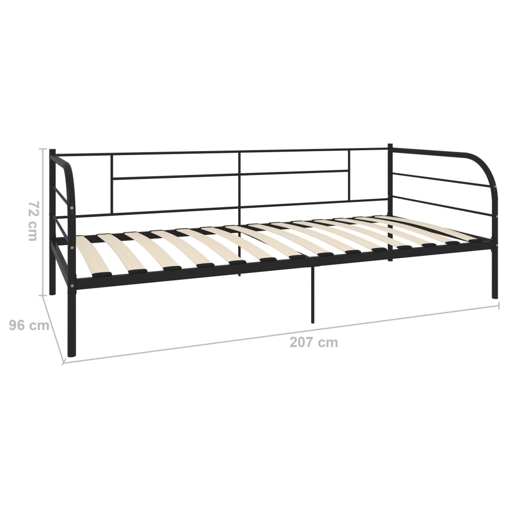 Telaio Divano Letto Nero in Metallo 90x200 cm - homemem39