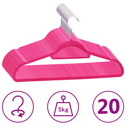 Set Appendiabiti 20 pz Antiscivolo Rosa in Velluto - homemem39