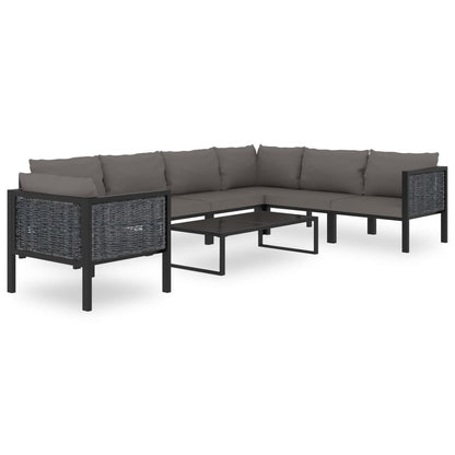 Set Divani da Giardino 8 pz con Cuscini in Polyrattan Antracite - homemem39