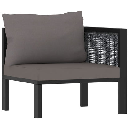 Set Divani da Giardino 9 pz con Cuscini in Polyrattan Antracite - homemem39