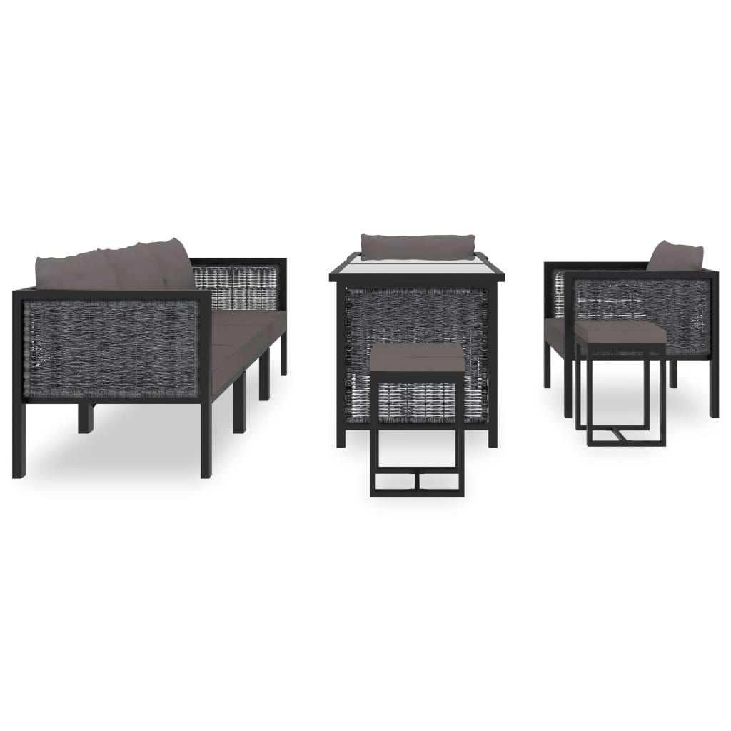 Set Divani da Giardino 8 pz con Cuscini in Polyrattan Antracite - homemem39