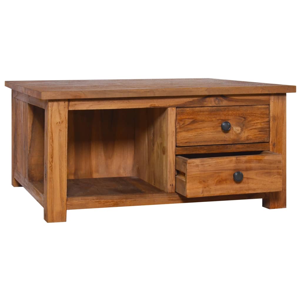 Tavolino da Caffè 68x68x33 cm in Legno Massello di Teak - homemem39