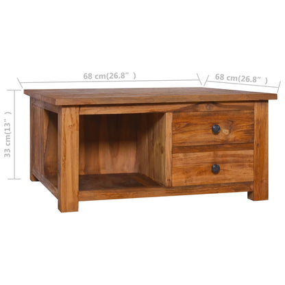 Tavolino da Caffè 68x68x33 cm in Legno Massello di Teak - homemem39