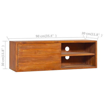 Mobile TV a Parete 90x30x30 cm in Legno Massello di Teak - homemem39