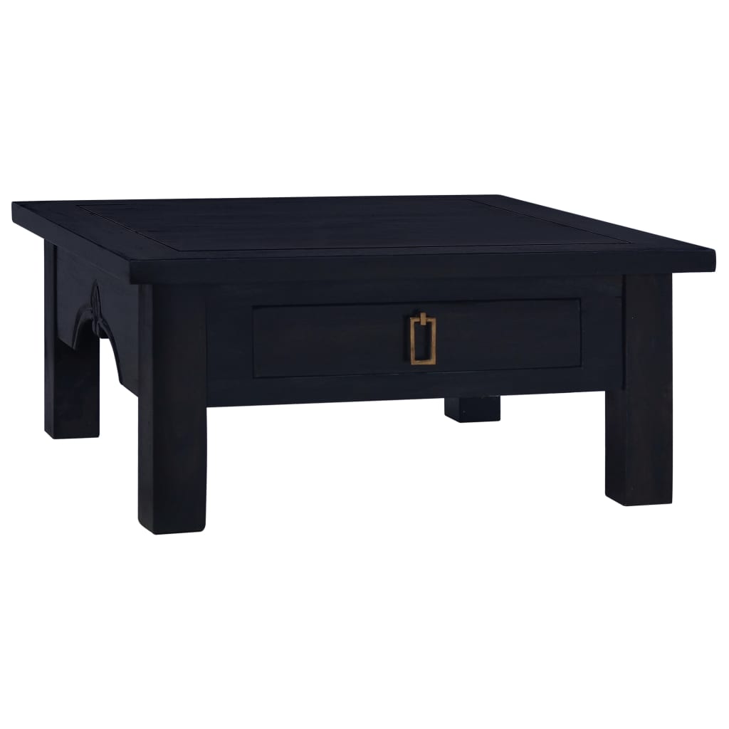 Tavolino Salotto Nero Chiaro 68x68x30 cm in Massello di Mogano - homemem39