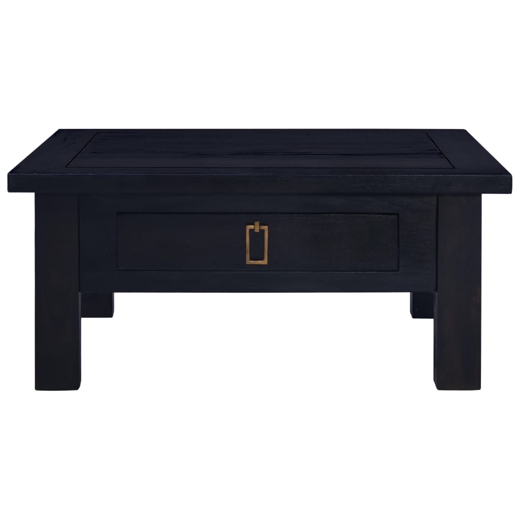 Tavolino Salotto Nero Chiaro 68x68x30 cm in Massello di Mogano - homemem39