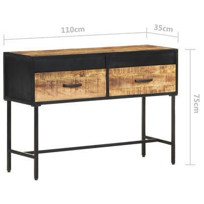 Tavolo Consolle 110x35x75 cm in Legno di Mango Grezzo - homemem39