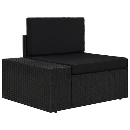 Set Divani da Giardino 5 pz in Polyrattan Nero - homemem39