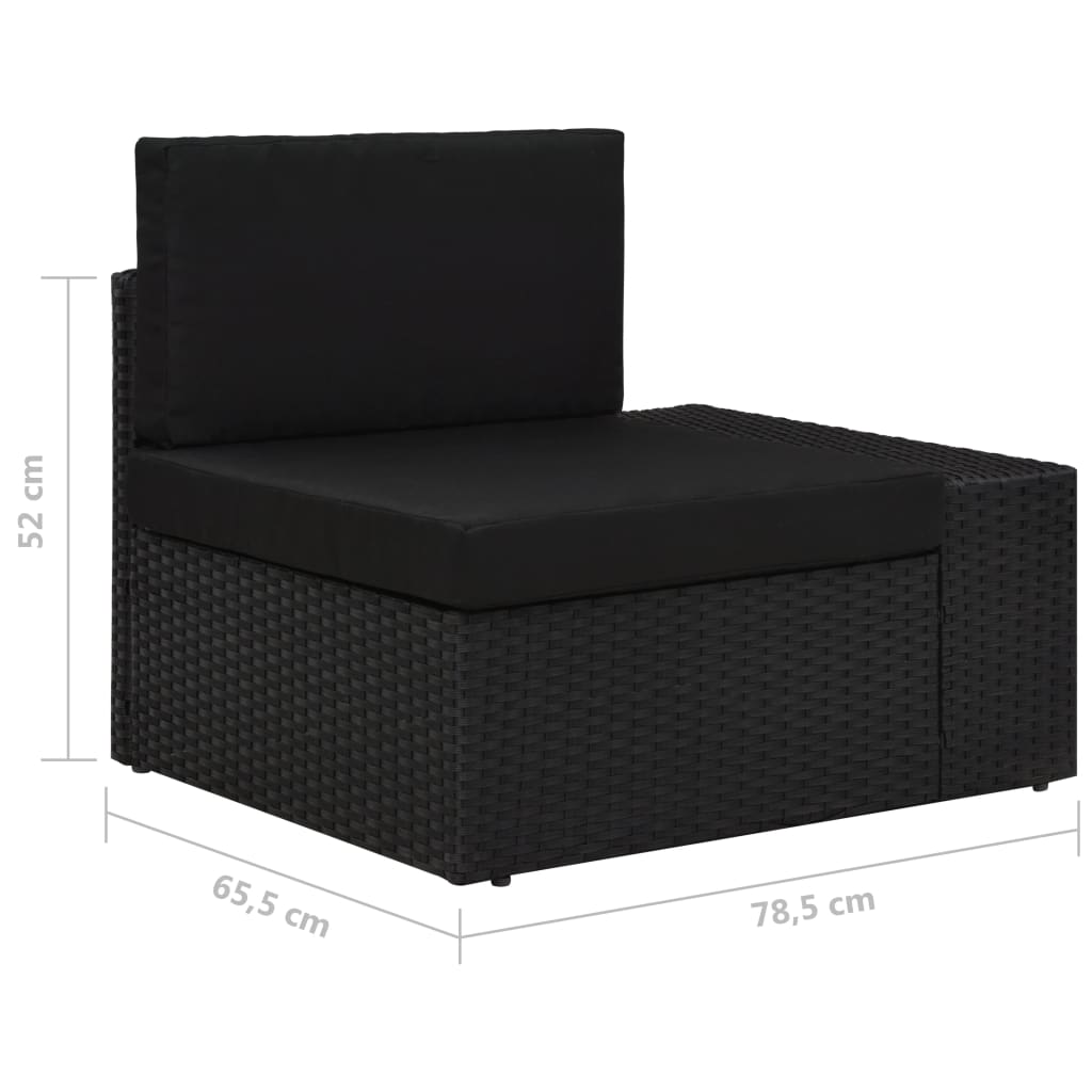 Set Divani da Giardino 5 pz in Polyrattan Nero - homemem39