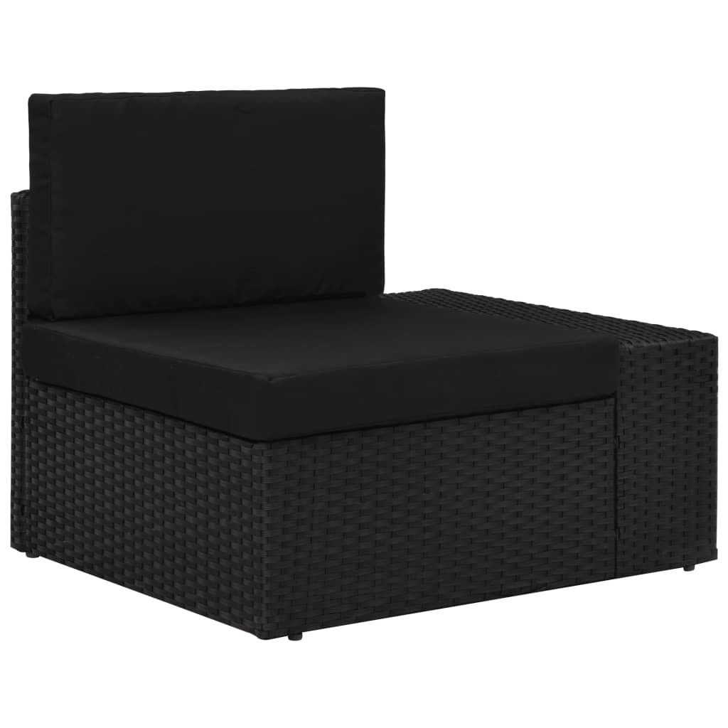 Set Divani da Giardino 6 pz in Polyrattan Nero - homemem39