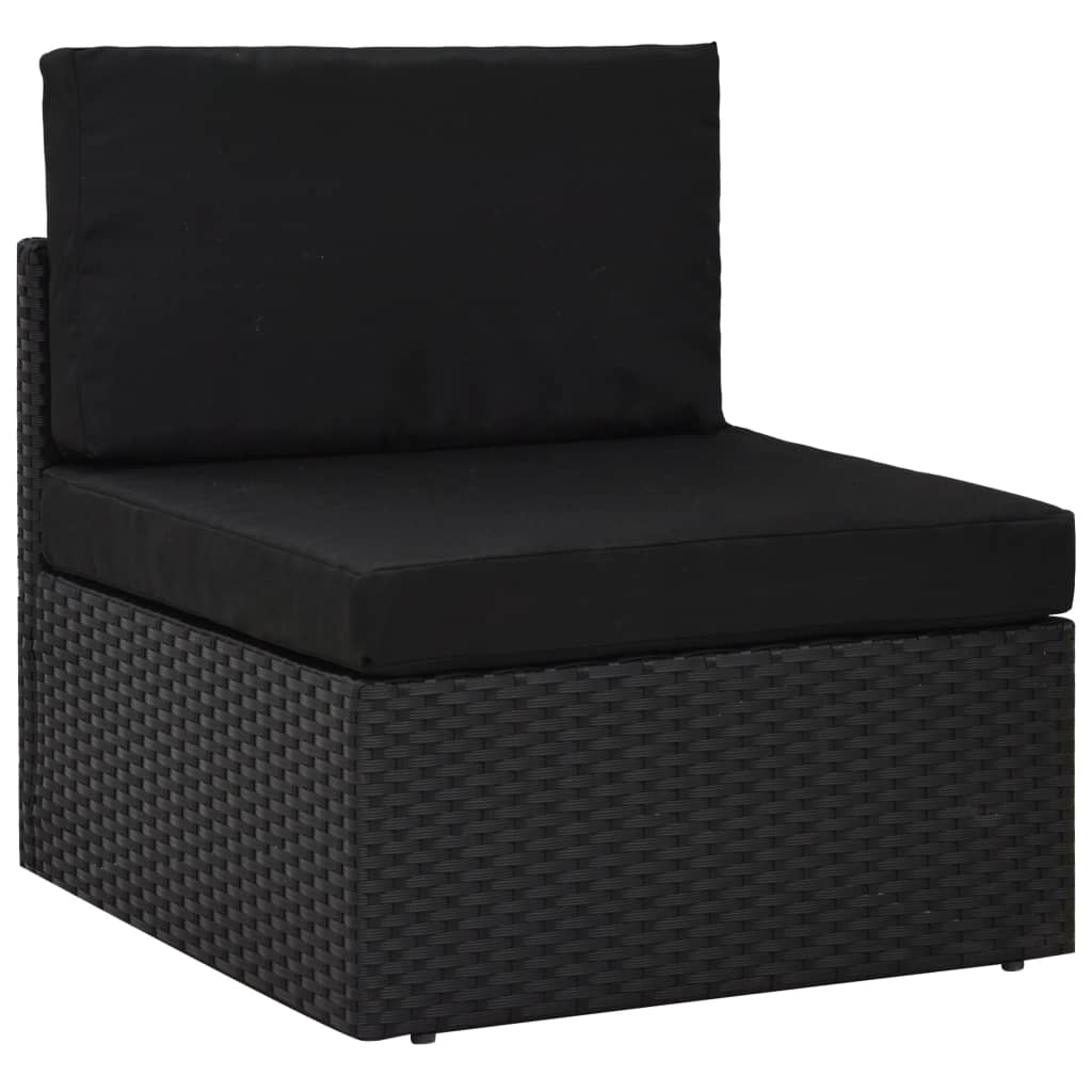 Set Divani da Giardino 6 pz in Polyrattan Nero - homemem39