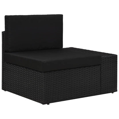 Set Divani da Giardino 4 pz in Polyrattan Nero - homemem39