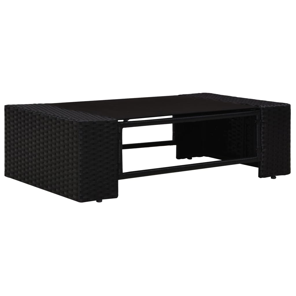 Set Divani da Giardino 7 pz in Polyrattan Nero - homemem39