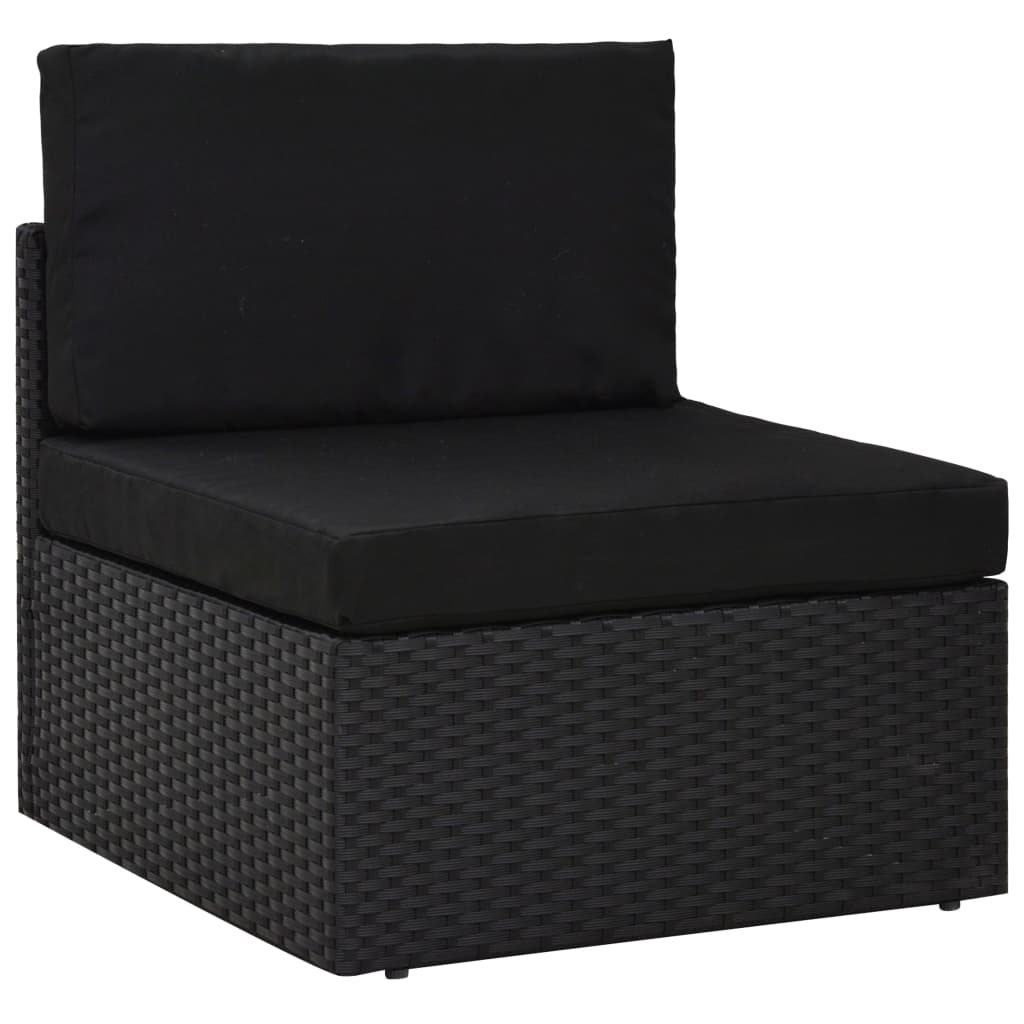 Set Divani da Giardino 7 pz in Polyrattan Nero - homemem39