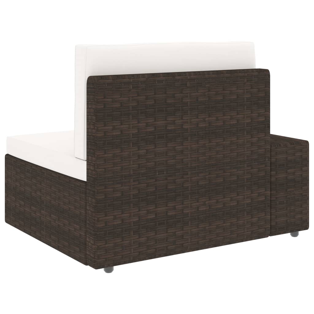 Set Divani da Giardino 6 pz in Polyrattan Marrone - homemem39