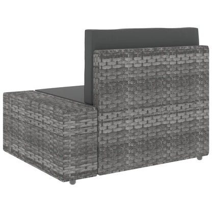 Set Divani da Giardino 5 pz in Polyrattan Grigio - homemem39