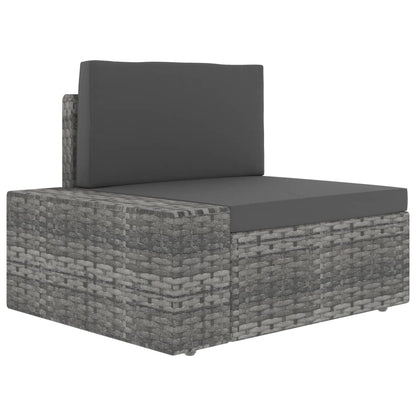 Set Divani da Giardino 5 pz in Polyrattan Grigio - homemem39