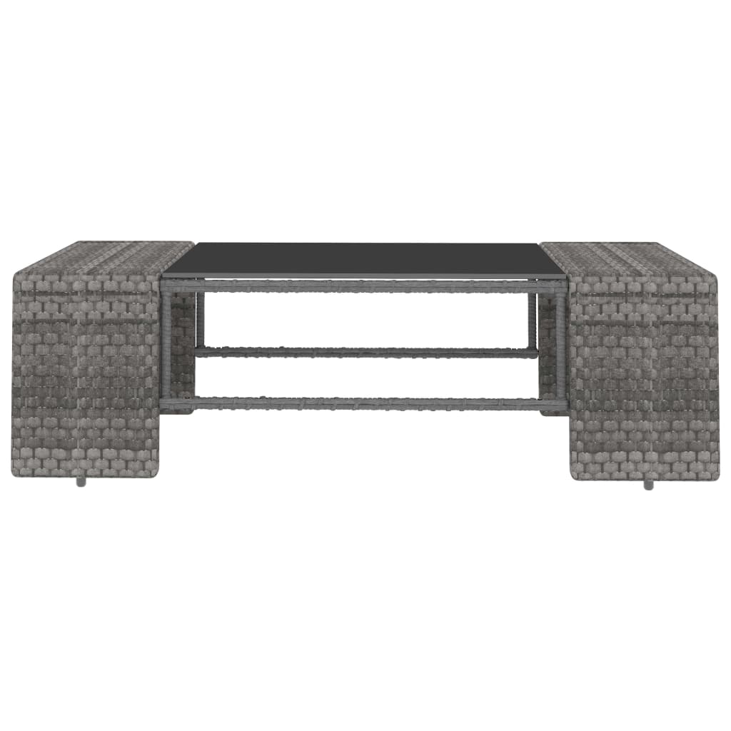 Set Divani da Giardino 4 pz in Polyrattan Grigio - homemem39