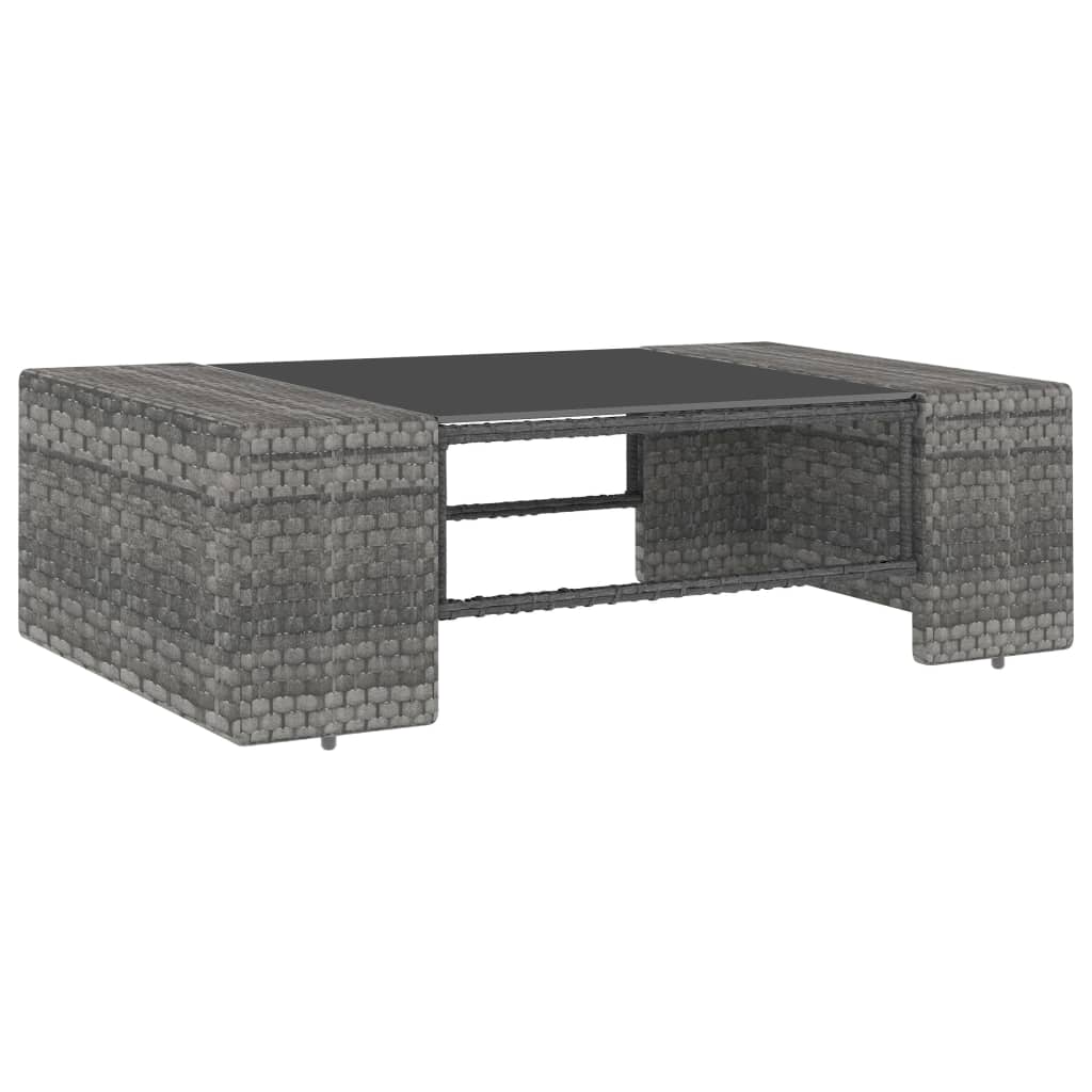 Set Divani da Giardino 4 pz in Polyrattan Grigio - homemem39