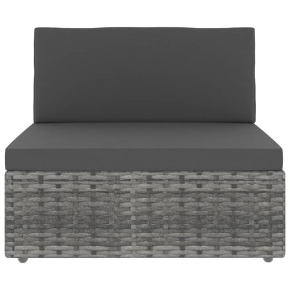 Set Divani da Giardino 7 pz in Polyrattan Grigio - homemem39