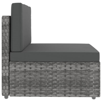 Set Divani da Giardino 7 pz in Polyrattan Grigio - homemem39