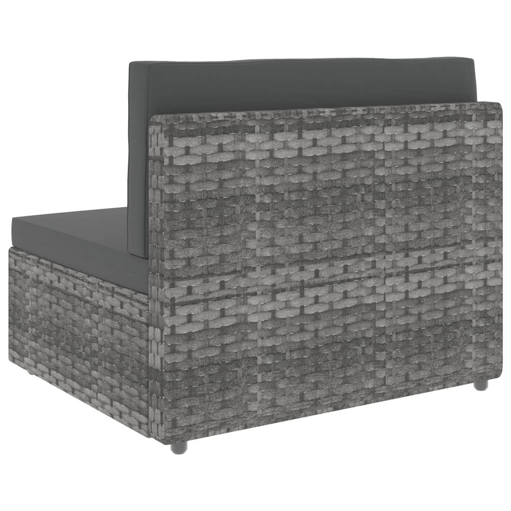 Set Divani da Giardino 7 pz in Polyrattan Grigio - homemem39