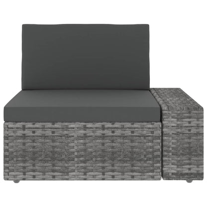 Set Divani da Giardino 7 pz in Polyrattan Grigio - homemem39