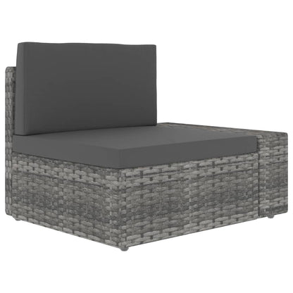 Set Divani da Giardino 7 pz in Polyrattan Grigio - homemem39