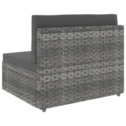 Set Divani da Giardino 5 pz in Polyrattan Grigio - homemem39