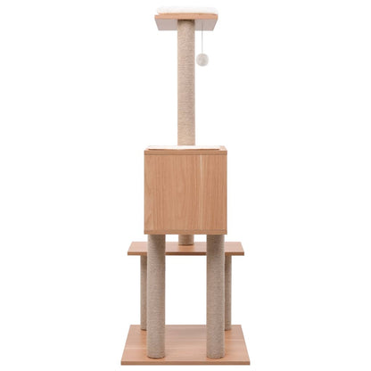 Albero per Gatti con Tappeto Tiragraffi in Sisal 129 cm - homemem39