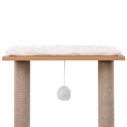 Albero per Gatti con Tappeto Tiragraffi in Sisal 129 cm - homemem39