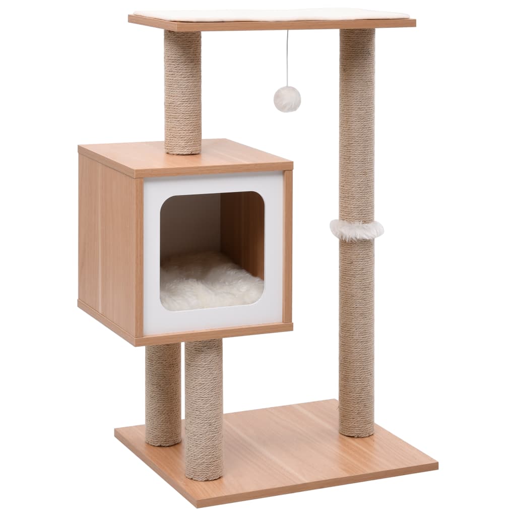 Albero per Gatti con Tappeto Tiragraffi in Sisal 82 cm - homemem39