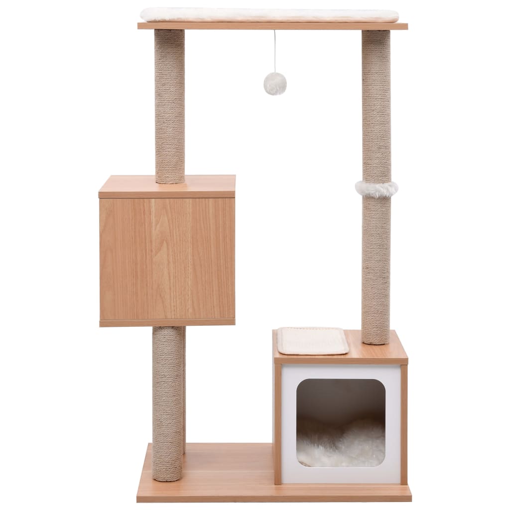 Albero per Gatti con Tappeto Tiragraffi in Sisal 104 cm - homemem39