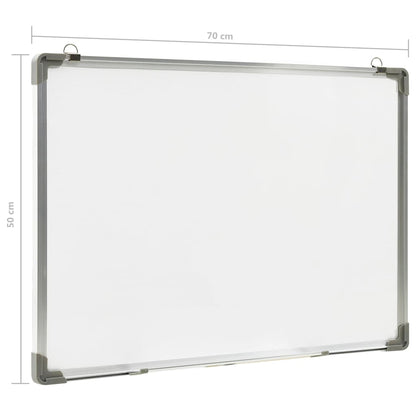 Lavagna Magnetica Bianca Cancellabile a Secco 70x50 cm Acciaio - homemem39