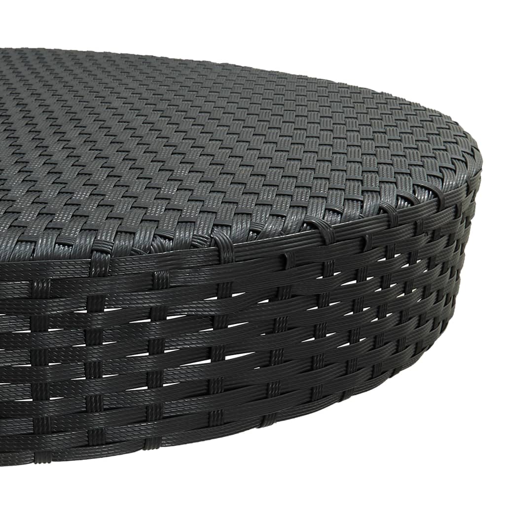 Tavolo da Giardino Nero 75,5x106 cm in Polyrattan - homemem39