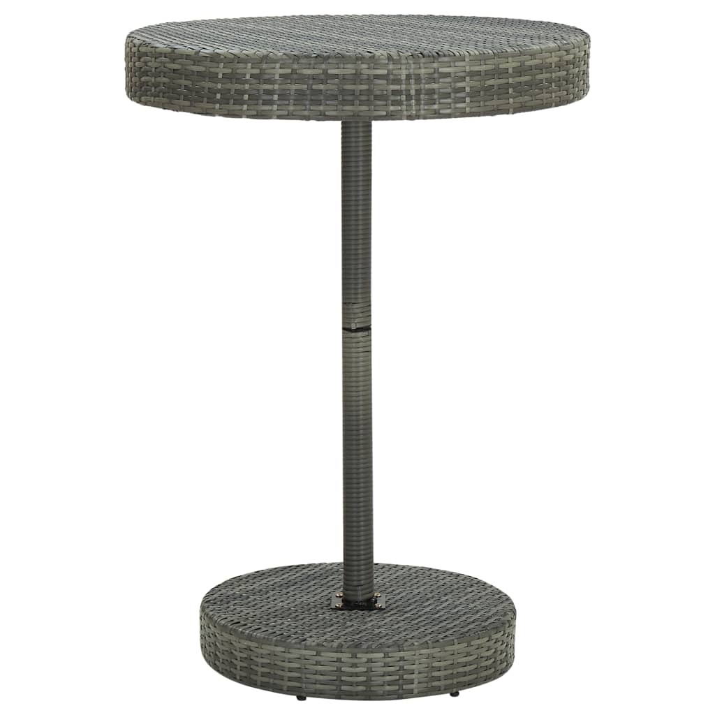 Tavolo da Giardino Grigio 75,5x106 cm in Polyrattan - homemem39