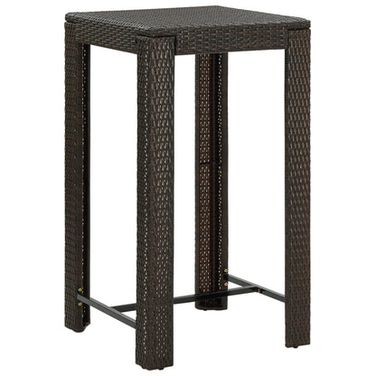 Tavolo da Bar da Giardino Marrone 60,5x60,5x110,5 cm Polyrattan - homemem39