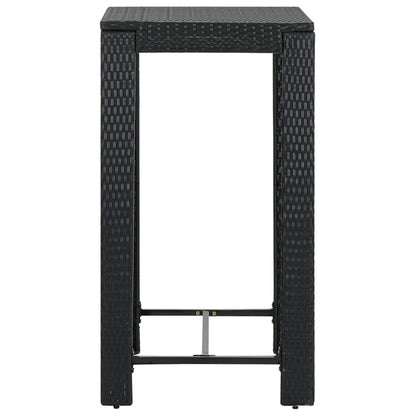 Tavolo da Bar da Giardino Nero 60,5x60,5x110,5 cm Polyrattan - homemem39