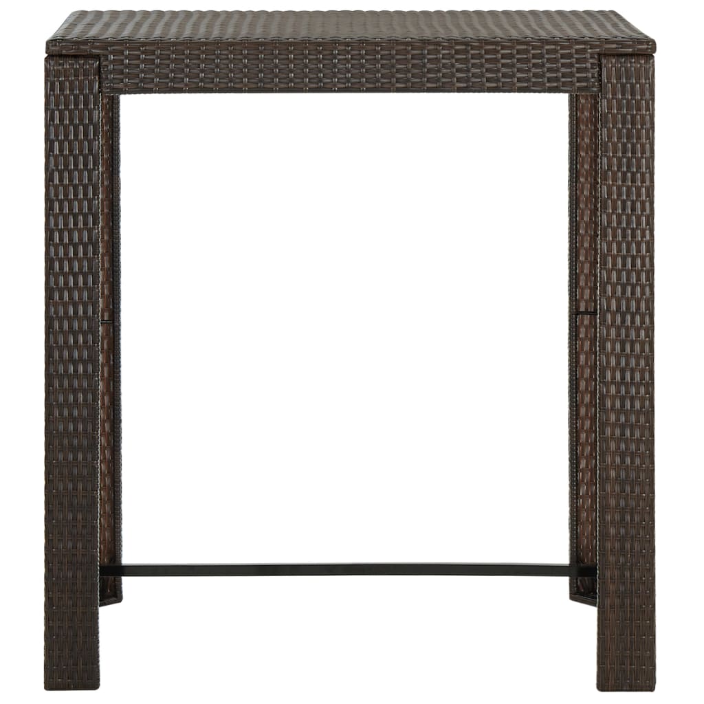 Tavolo da Bar da Giardino Marrone 100x60,5x110,5 cm Polyrattan - homemem39