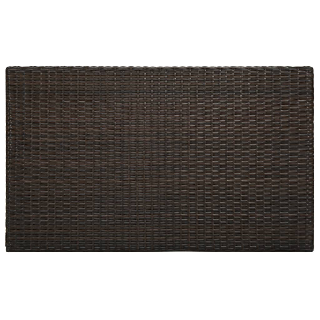 Tavolo da Bar da Giardino Marrone 100x60,5x110,5 cm Polyrattan - homemem39