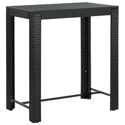 Tavolo da Bar da Giardino Nero 100x60,5x110,5 cm Polyrattan - homemem39