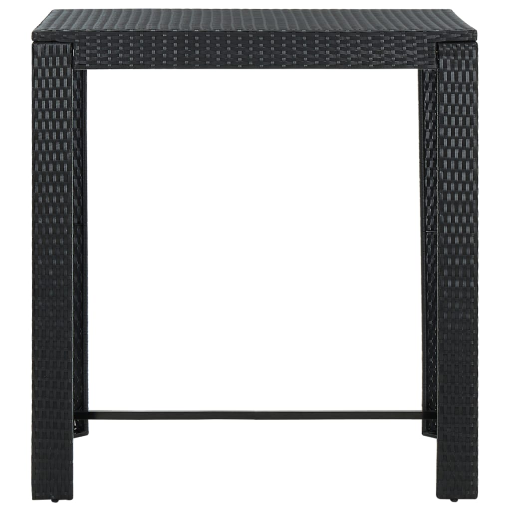 Tavolo da Bar da Giardino Nero 100x60,5x110,5 cm Polyrattan - homemem39